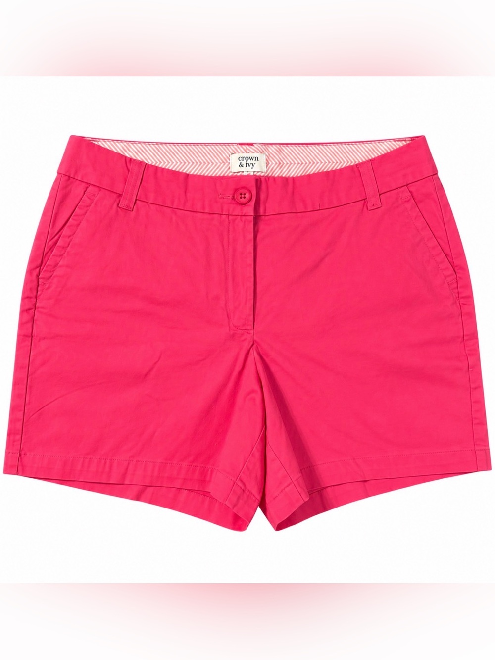 Crown & Ivy Pink Chino Shorts Women’s Size 12 5.5” Inseam Preppy